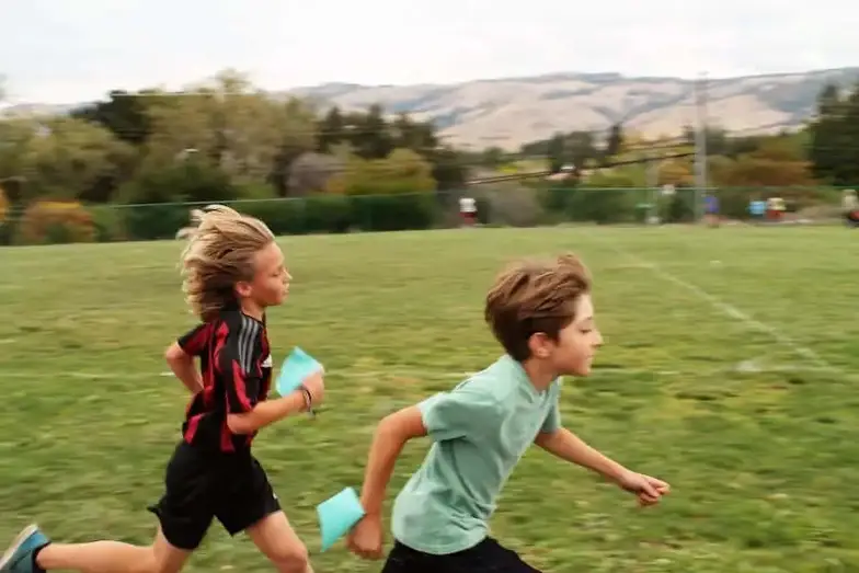 Boys running